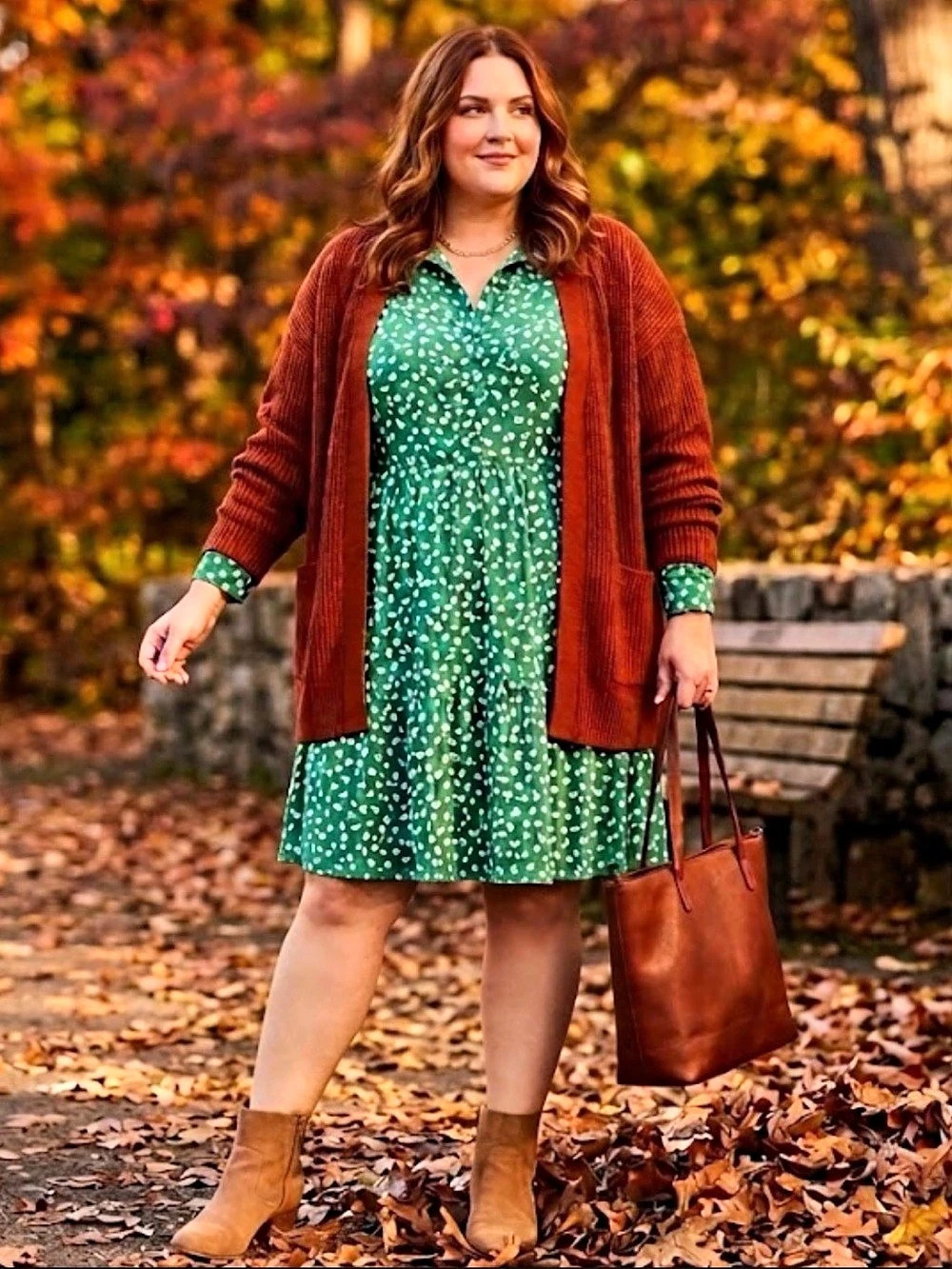 Green Floral Midi Dress